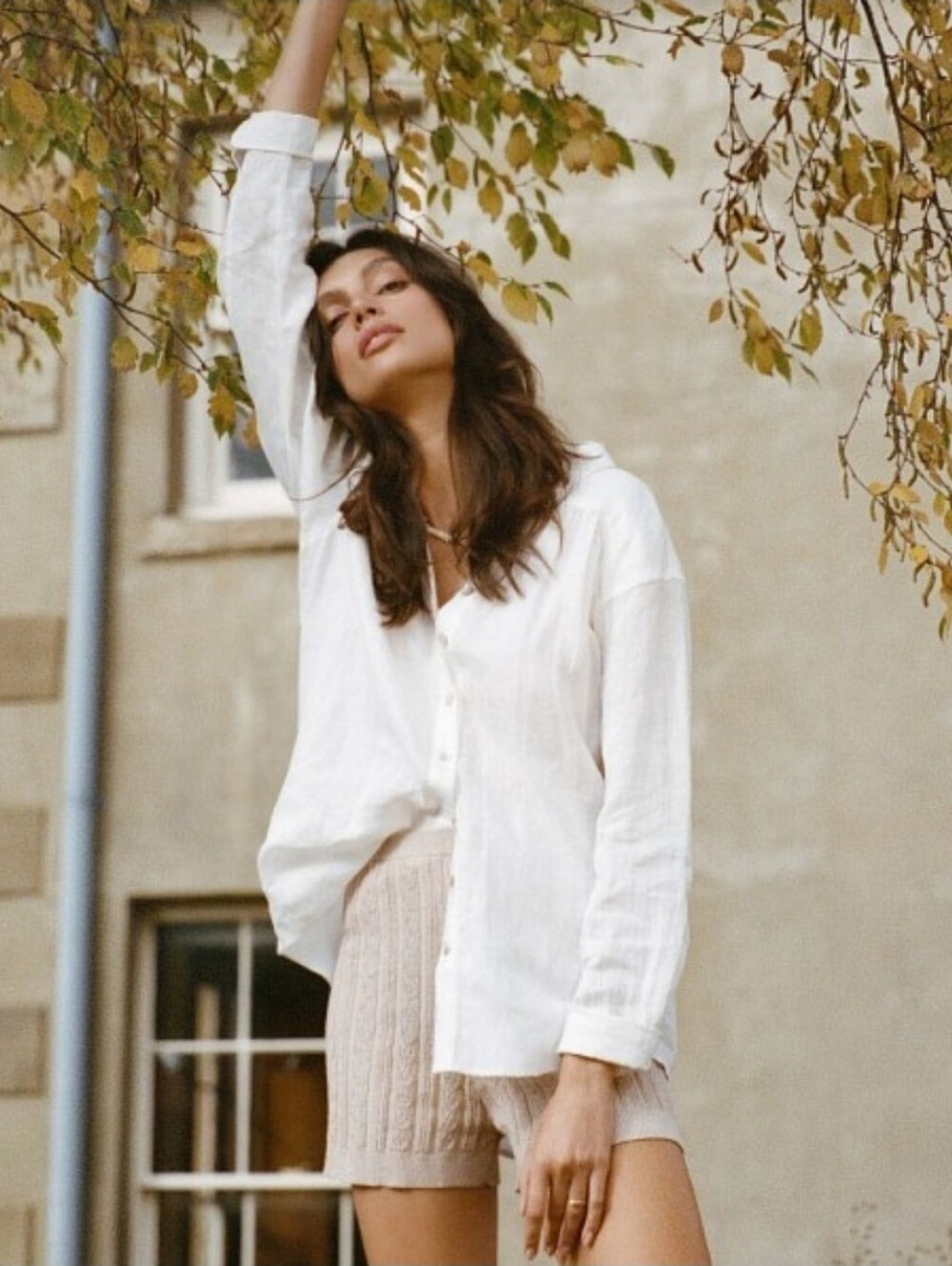 Spell Basic Linen Blouse White Linen